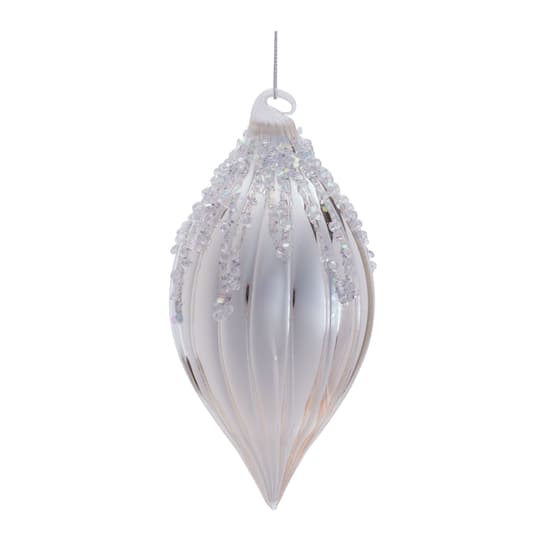 Melrose Silver Glass Ornament Set